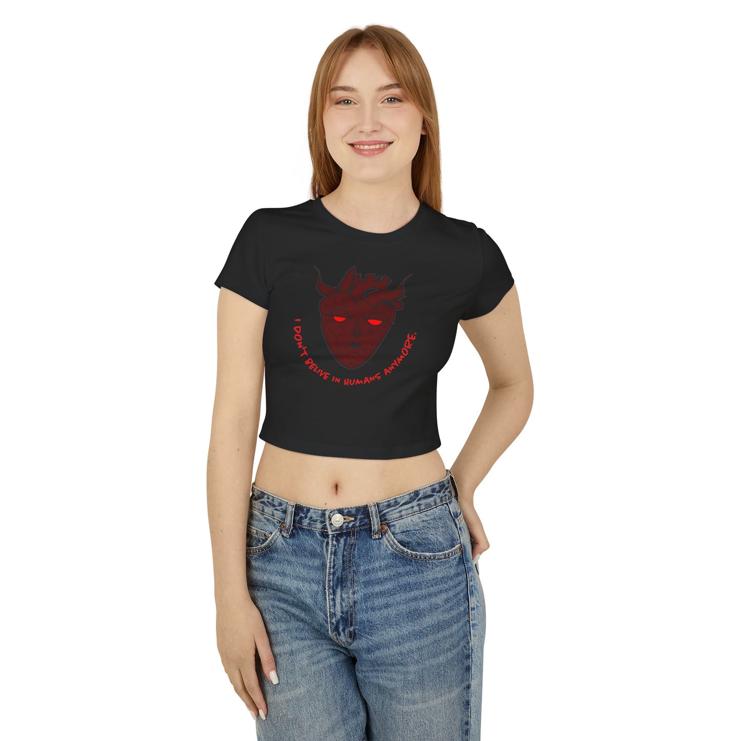 Disillusioned Heart "I Don't Believe in Humans Anymore" Crop Top