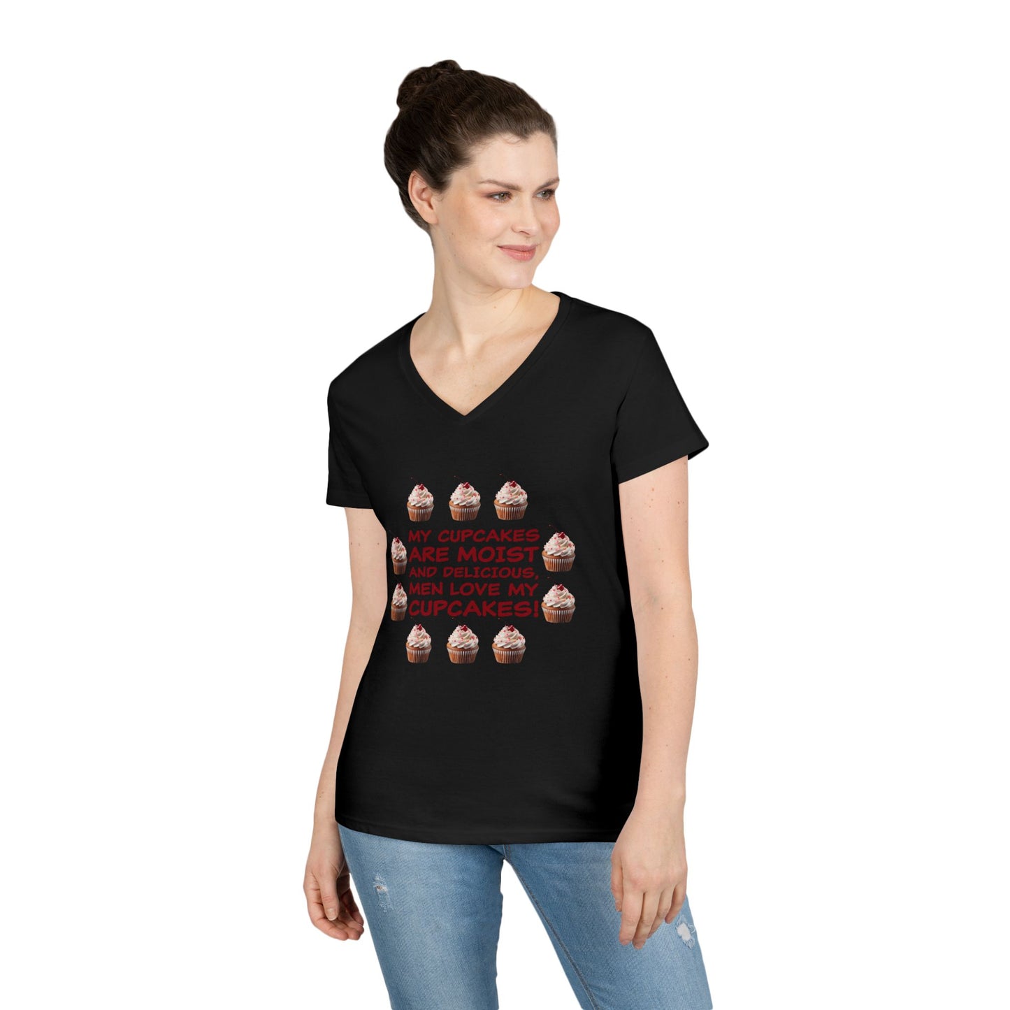 Moist & Delicious Cupcake V-Neck Tee