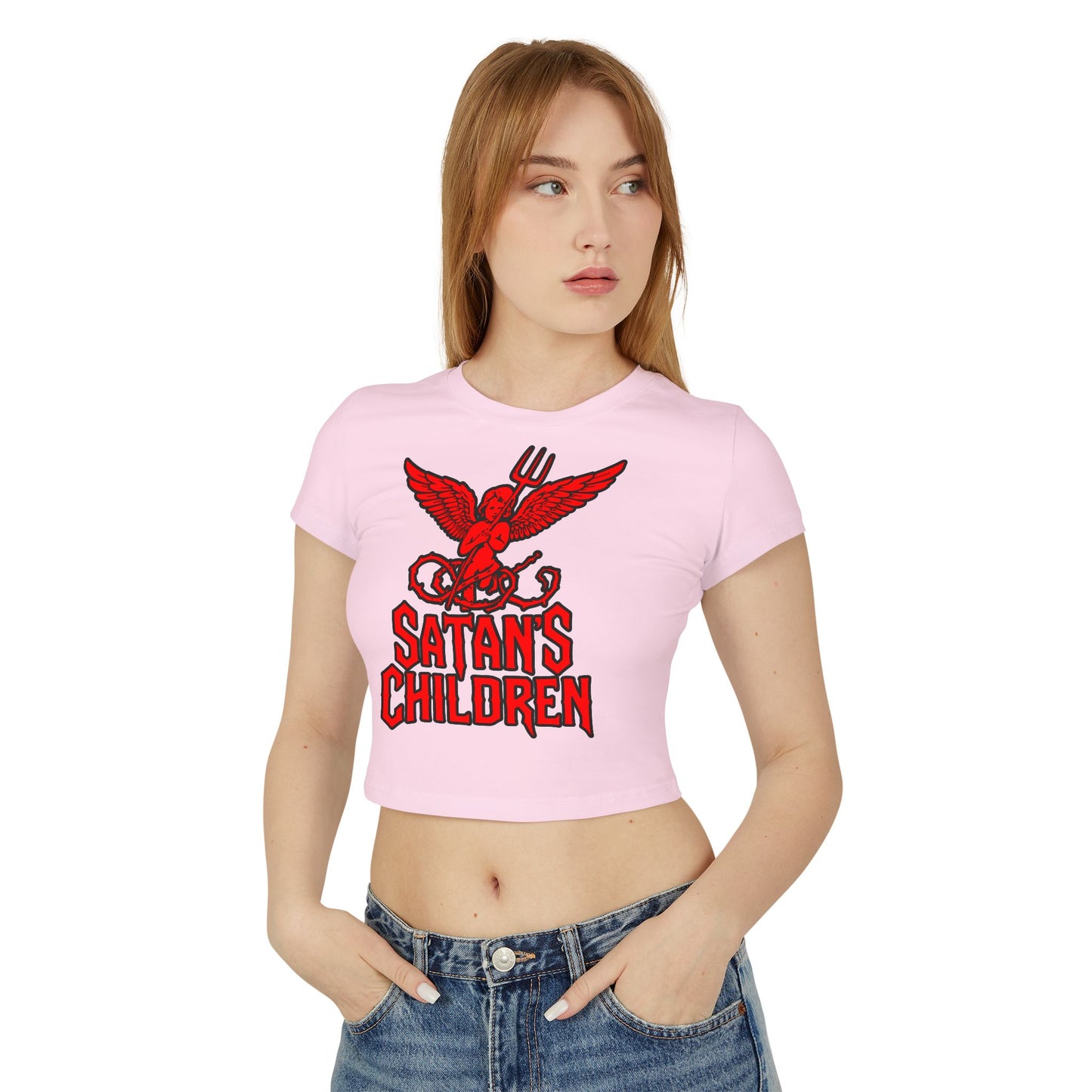 SATAN'S CHILDREN ORIGINAL LOGO BABY TEE CROP TOP
