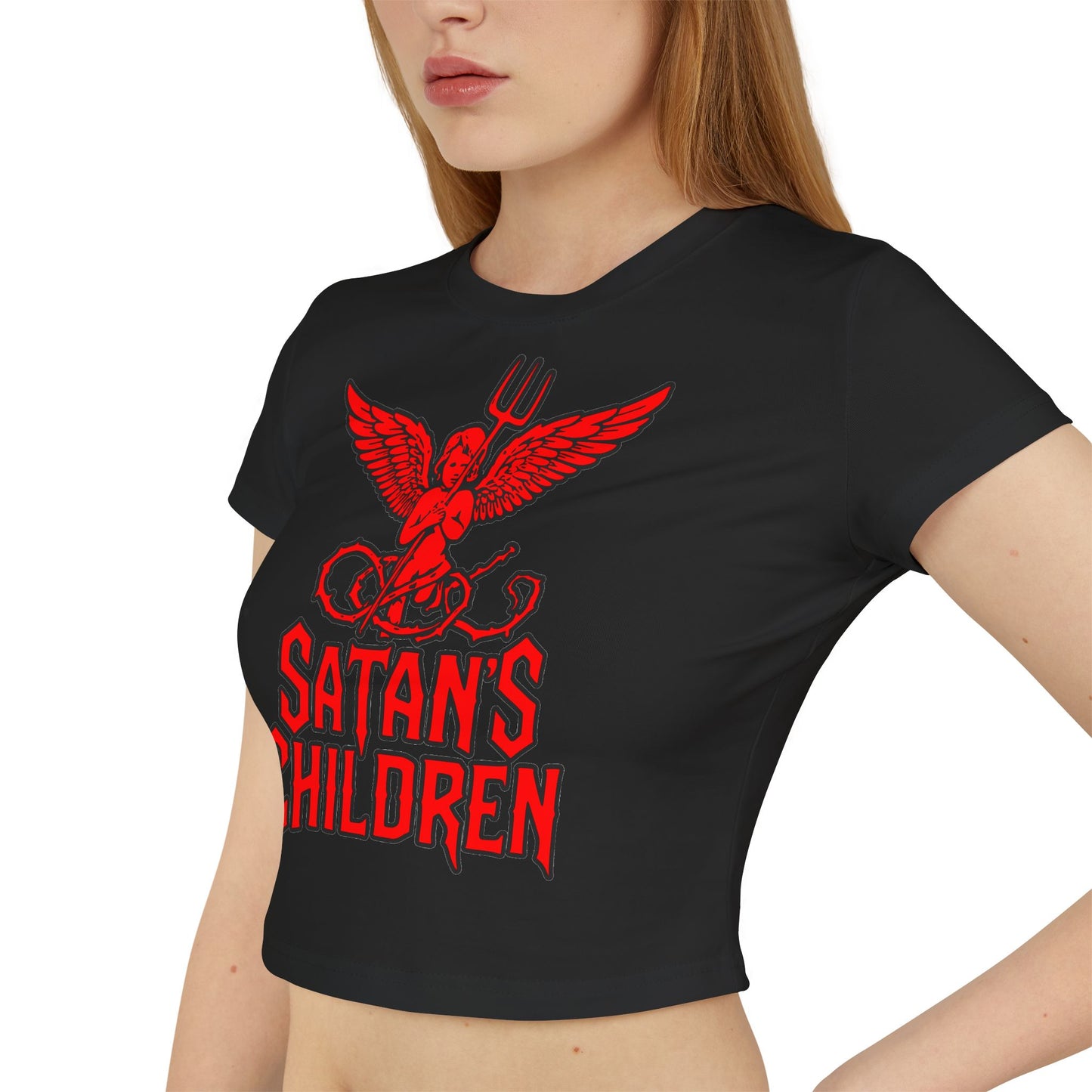 SATAN'S CHILDREN ORIGINAL LOGO BABY TEE CROP TOP