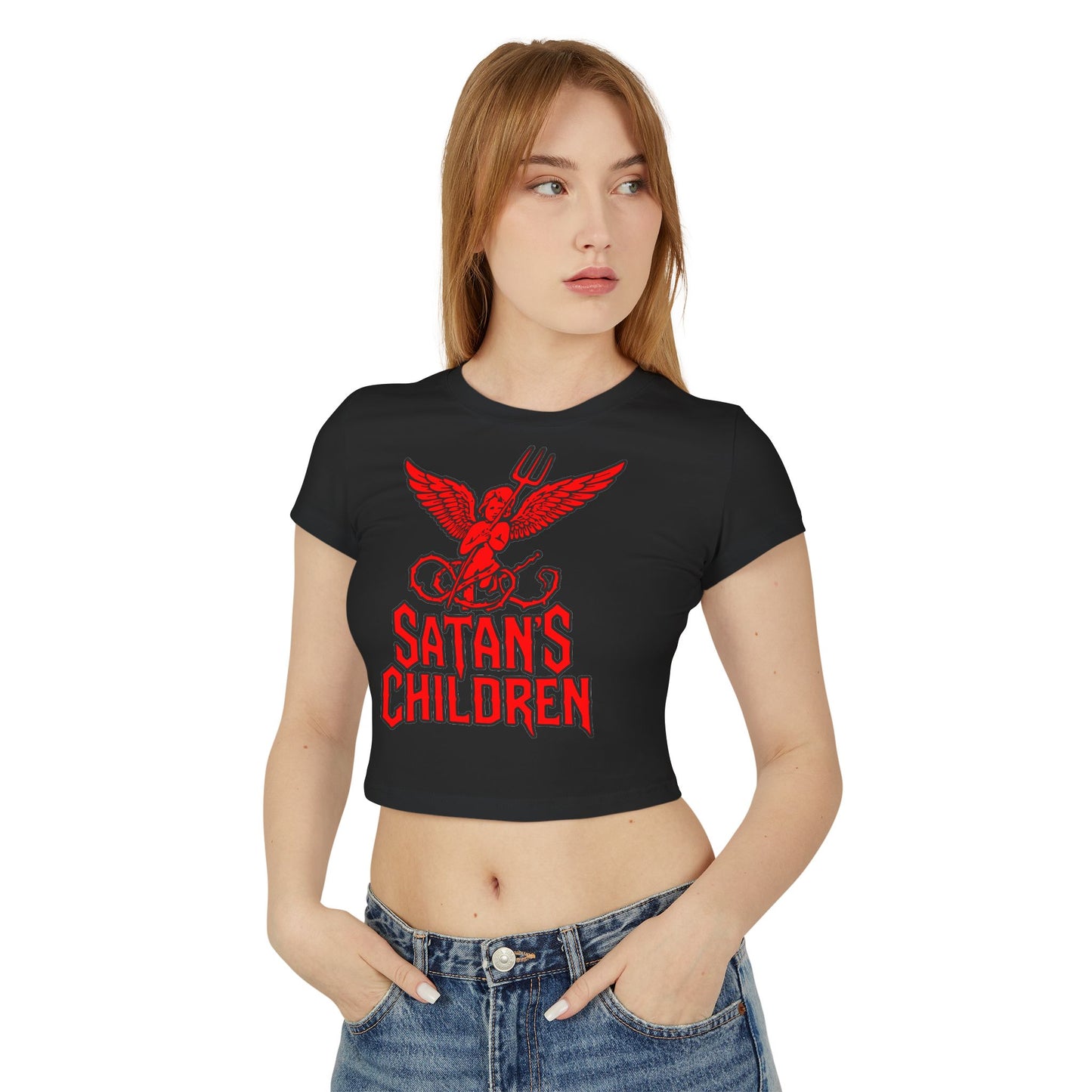 SATAN'S CHILDREN ORIGINAL LOGO BABY TEE CROP TOP