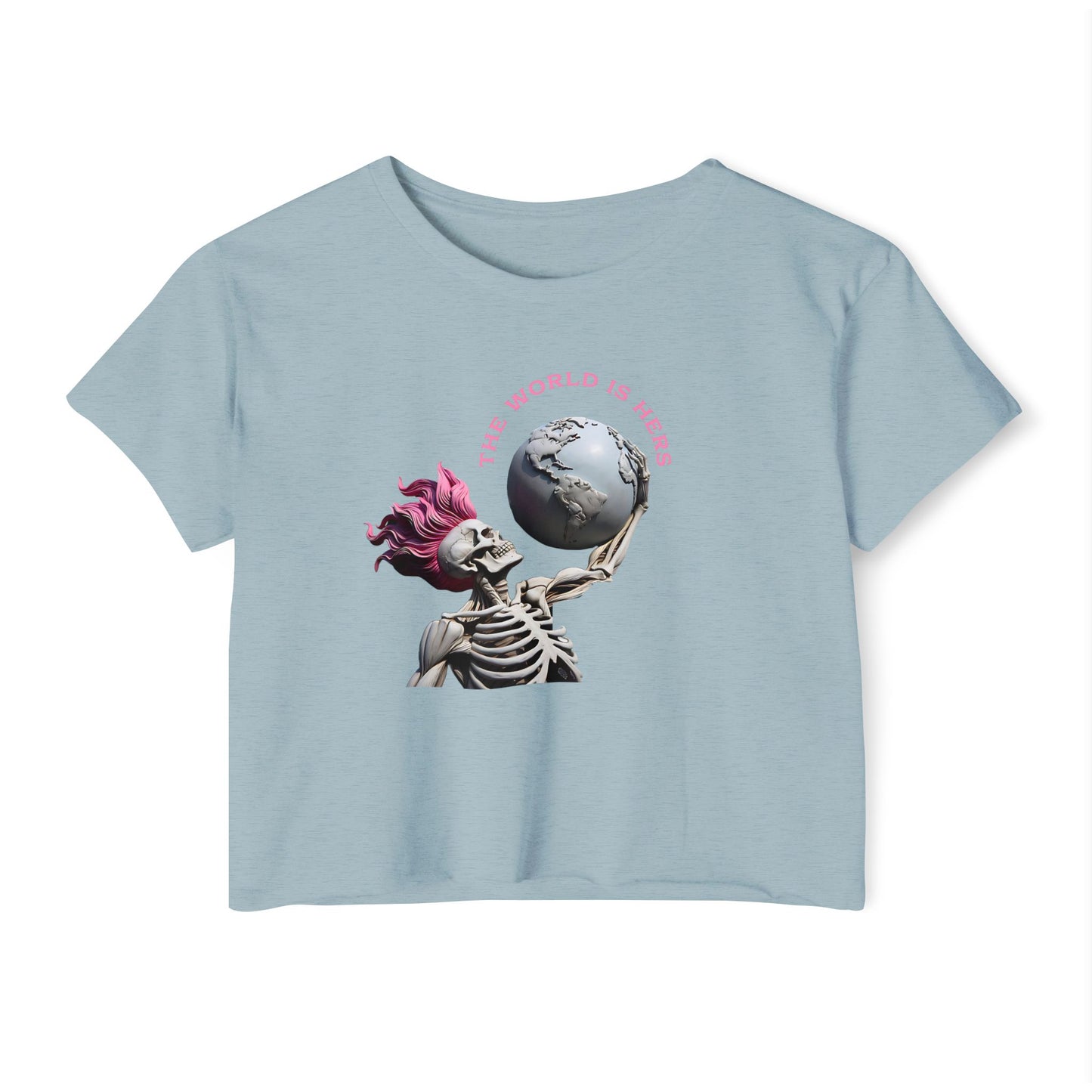Skeleton Atlas: The World is Hers Crop Top