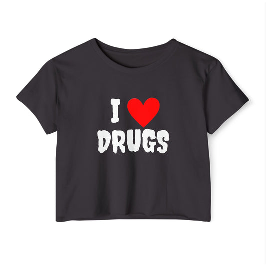 High on Vibes: I ♥ Drugs Crop Top