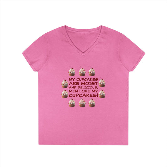 Moist & Delicious Cupcake V-Neck Tee