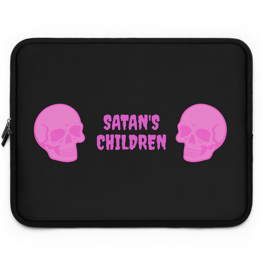 Infernal Elegance: Pink Skull Laptop Sleeve